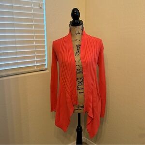 Women's Vibrant Orange Open Cardigan